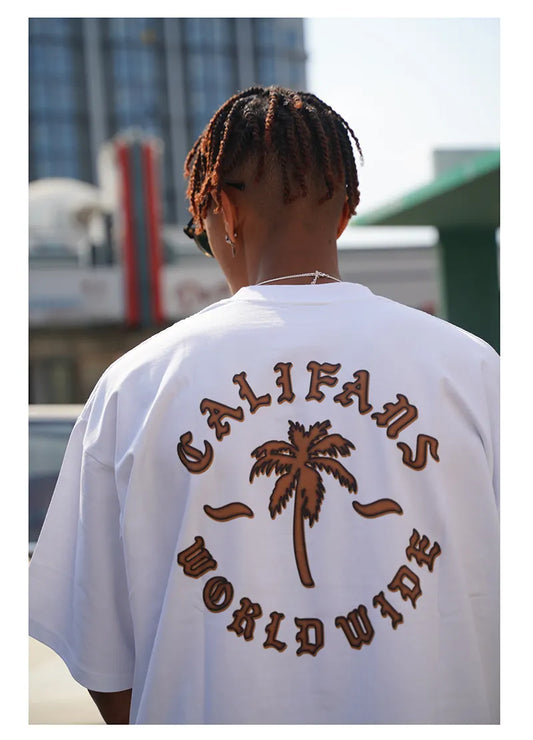 Califans Gradient Palm Tree Pattern Tee - Premium Streetwear